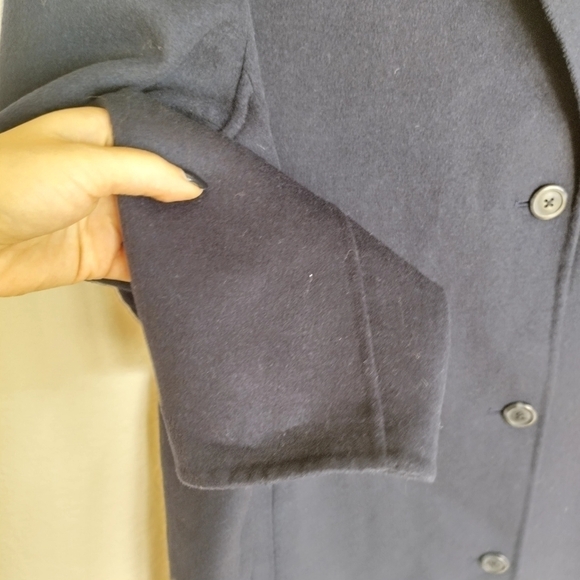 GAP cocoon recycled wool blend oversized coat sz L tall navy - Picture 3 of 10